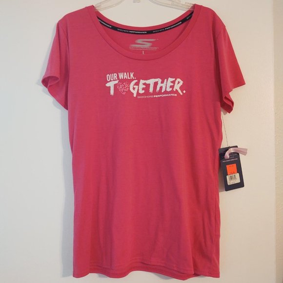 NWT - Large Skechers Performance PINK T-shirt - Picture 1 of 8